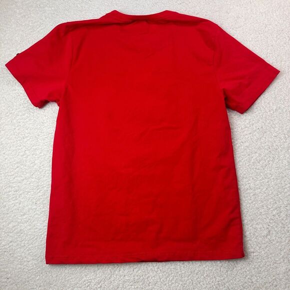 BKYS Shirt Mens Small Red Lucky Charm Stretch Embroidered Black Teddy Bear - Picture 2 of 12